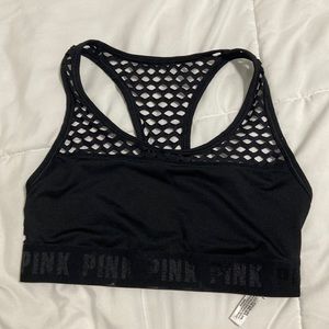 PINK Black Cutout Sports Bra
